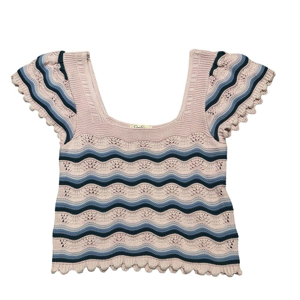 Women’s Crochet Pink Top Cottagecore Fairycore Size XL Boho Festival Coachella